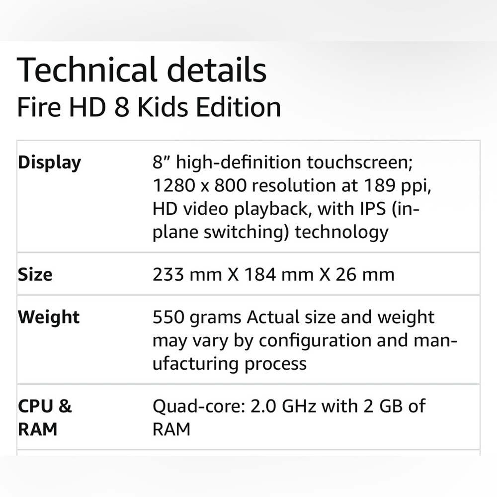 Amazon Fire HD 8 Kids tablet, 8" HD display PINK OR BLUE - Picture 3 of 7